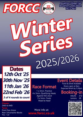 FORCC Winter Series 25/26 - Round 3 - 11th January