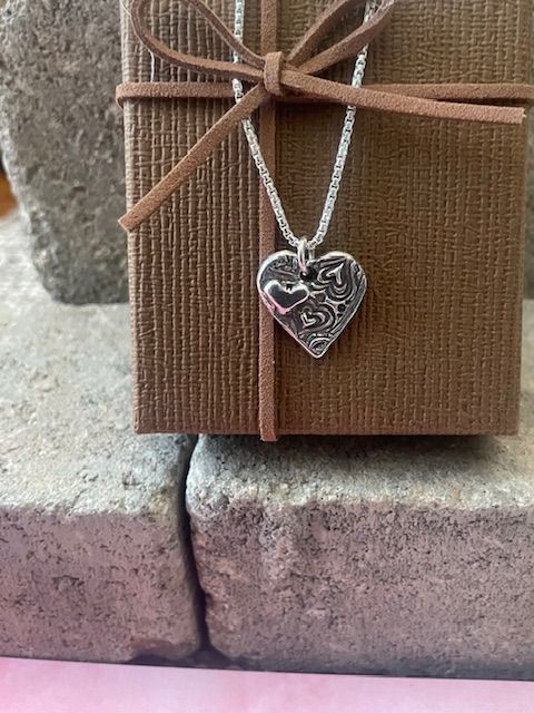 Small Heart on Heart Pendant