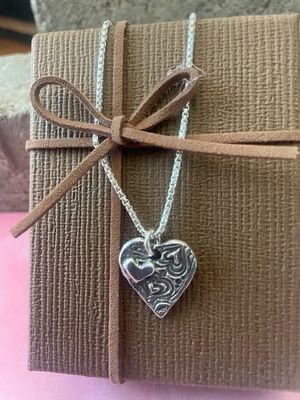 Small Heart on Heart Pendant