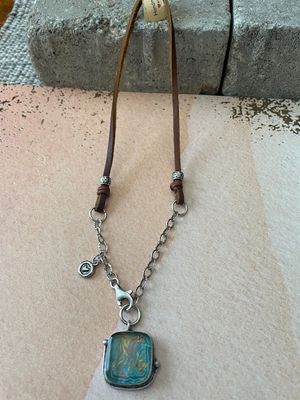 Small Square Resin Pendant