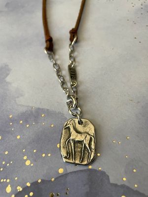 Horse Pendant on Leather and Chain