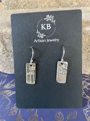 Small Rectangle Floral Earrings