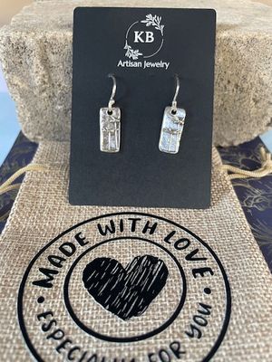 Small Rectangle Floral Earrings