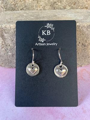 Small Round Heart Earrings