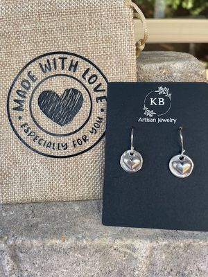 Small Round Heart Earrings