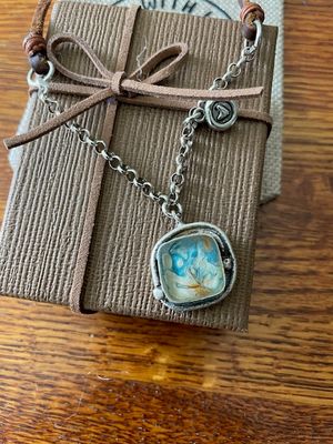 Small Blue Resin Pendant