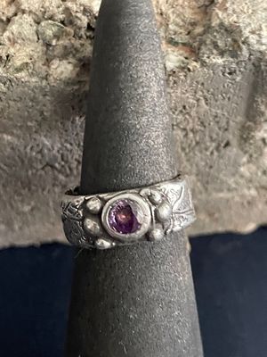 Amethyst Zirconia Artisan Ring