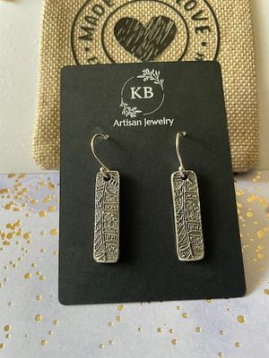 Long Feather Textured Earrings