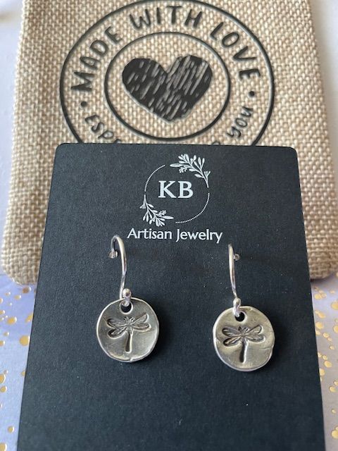Small Round Dragonfly Earrings