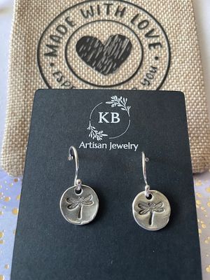 Small Round Dragonfly Earrings