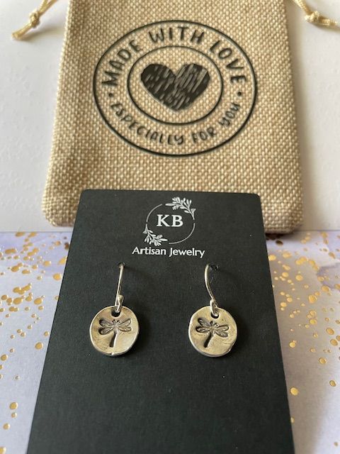 Small Round Dragonfly Earrings