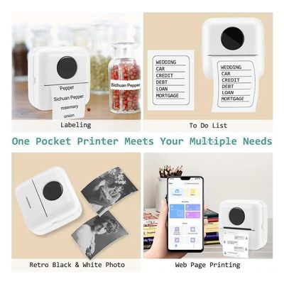 Cross-border Mini Printer Small Portable Mini Pocket Label Picture Wrong Thermal Bluetooth Printer