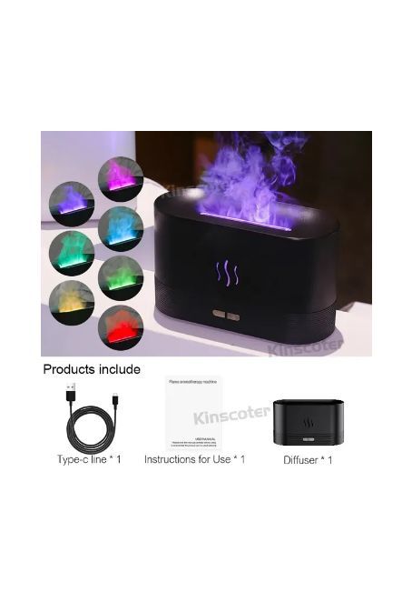 Cross-border 3D Simulation Flame Aromatherapy Machine Usb Home Fragrance Small Appliances Desktop Colorful Flame Humidifier