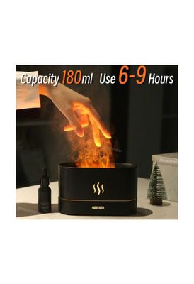 Cross-border 3D Simulation Flame Aromatherapy Machine Usb Home Fragrance Small Appliances Desktop Colorful Flame Humidifier
