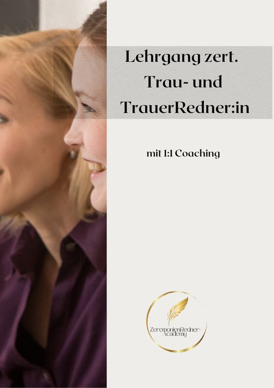 Kombi-Lehrgang Trau- und Trauerredner werden 1:1 Coaching Kombi-Lehrgang Trau- und Trauerredner werden 1:1 Coaching
