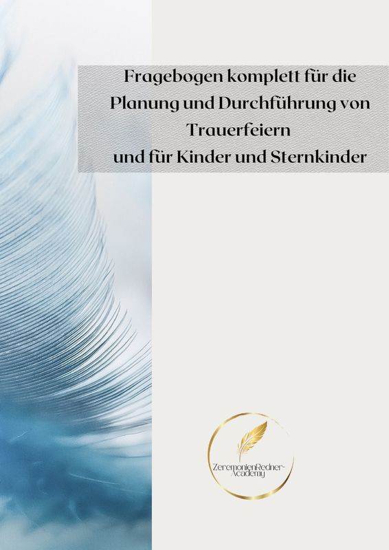 Fragebögen komplett Trauerfeier u. Sternkinder 