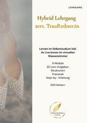 Premium Lehrgang zert. TrauRedner-in werden - Hybrid