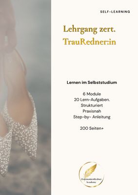 Ausbildung zert. TrauRedner-in werden -  im Selbststudium