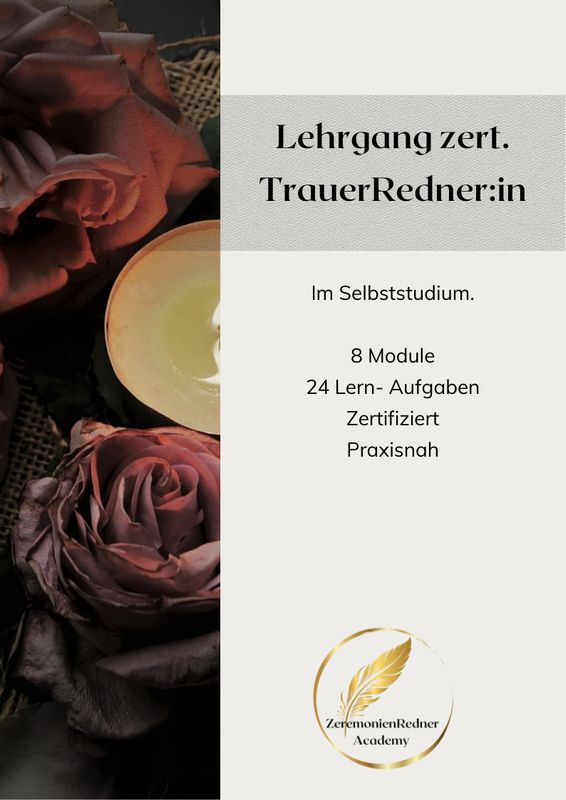 Ausbildung zert. TrauerRedner-in im Selbststudium