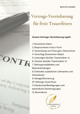 Vereinbarung für die Durchführung von freien Trauerfeiern Vereinbarung für die Durchführung von freien Trauerfeiern