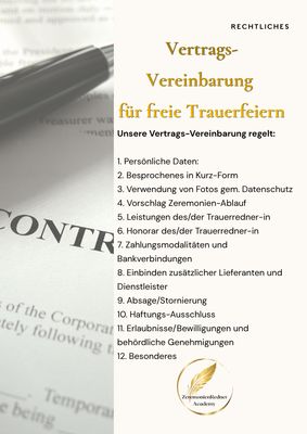 Vereinbarung für die Durchführung von freien Trauerfeiern