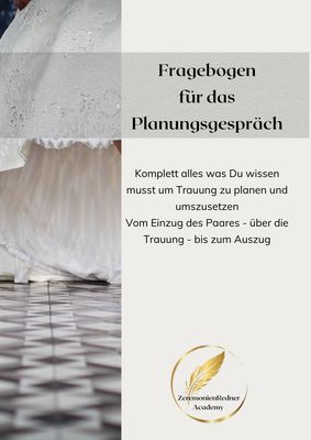 Fragebogen für die Planung und Ablauf einer Trauung