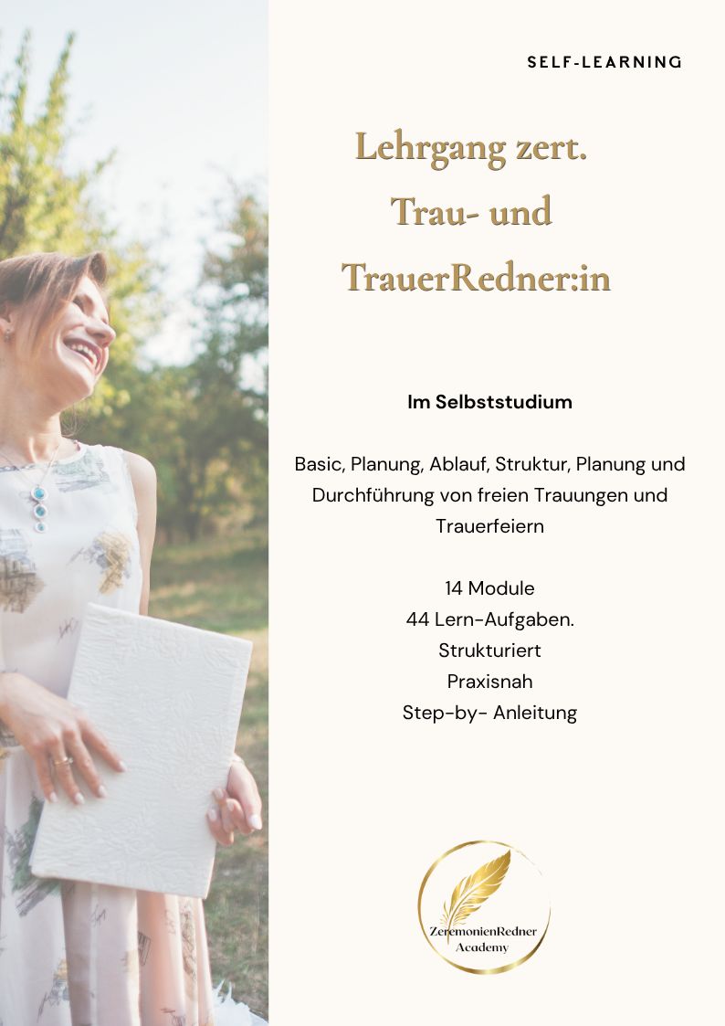 Kombi-Lehrgang Trau- und TrauerRedner:in im Selbststudium