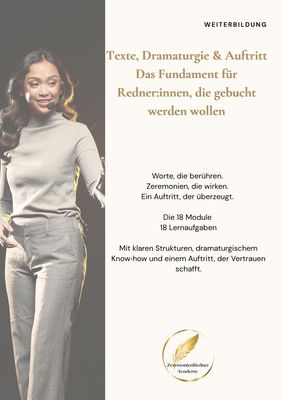 Texte, Dramaturgie & Auftritt- für Redner:innen, die gebucht werden wollen