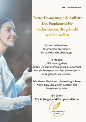 Weiterbildung- Texte, Dramaturgie & Auftritt Für Redner:innen die gebucht werden, weil Ihren Reden begeistern.