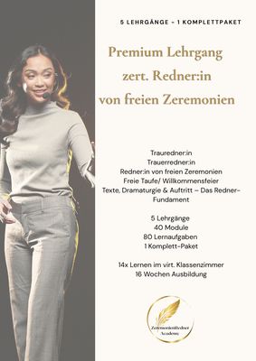 Lehrgang zert. Redner:in freie Zeremonien Hybrid Ausbildung