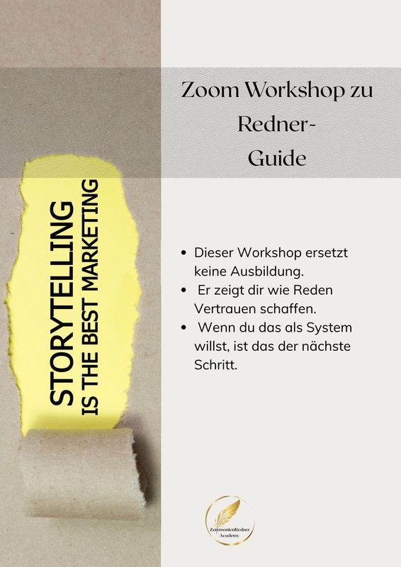 Workshop Storytelling der anderen Art- Reden schreiben, die Aufträge sichern Workshop Storytelling der anderen Art- Reden schreiben, die Aufträge sichern