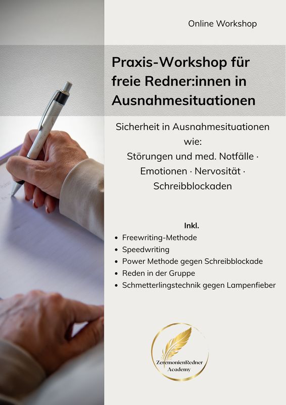 Workshop Sicherheit für freie Redner:innen in Ausnahmesituationen Workshop Sicherheit für freie Redner:innen in Ausnahmesituationen