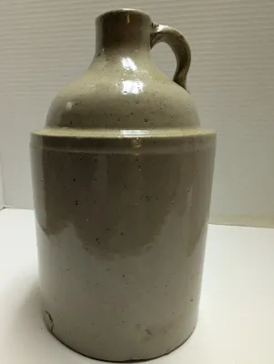 Antique Vintage Stoneware Whiskey Jug 6&quot; x 9&quot;