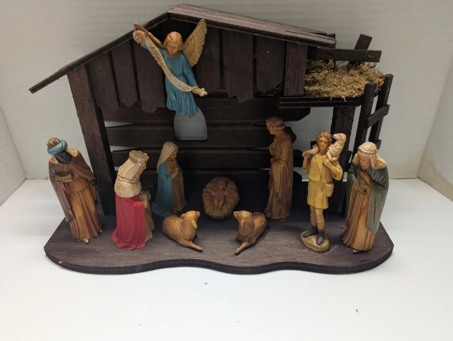 Vintage MCM Nativity Made in Hong Kong Musical Plays Silent Night
