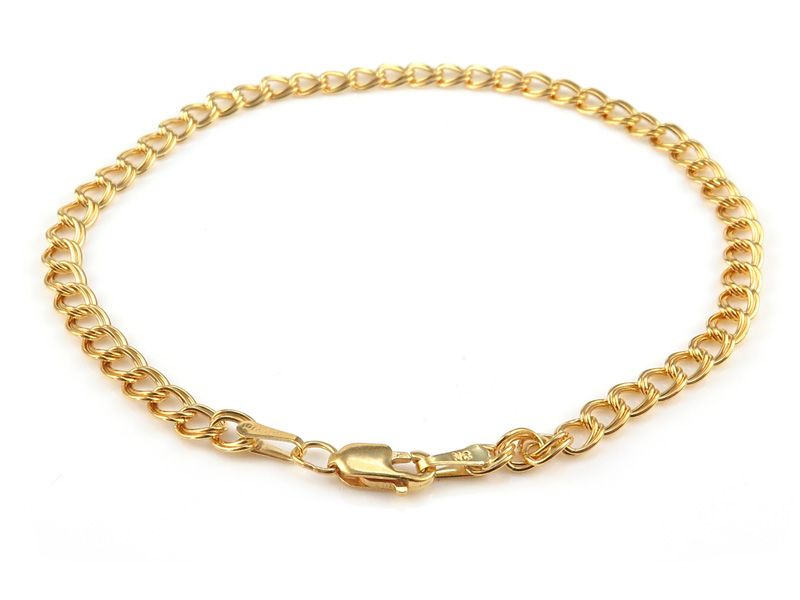 Gold Double curb chain Bracelet