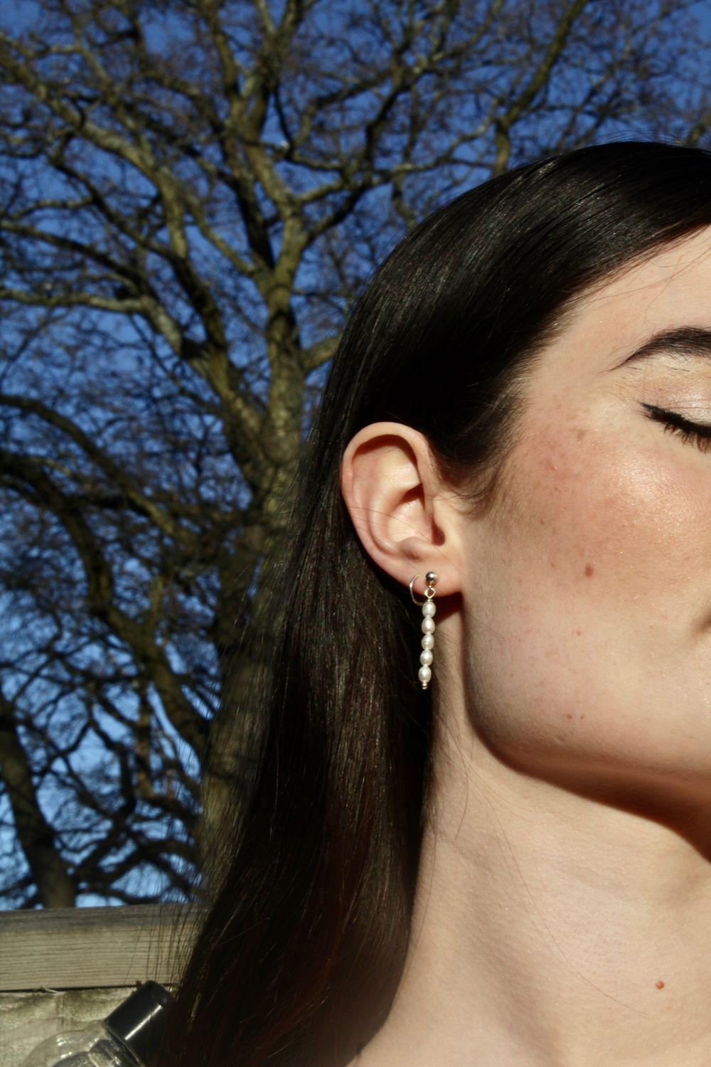 Silver Mermaid tears pearl earrings