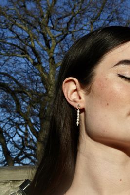 Silver Mermaid tears pearl earrings