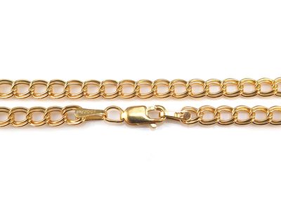 Gold double curb gemstone charm bracelet