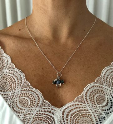Silver multi gemstone necklace