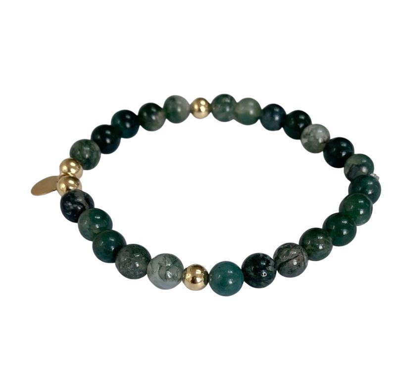 Gemstone gold stretch bracelet