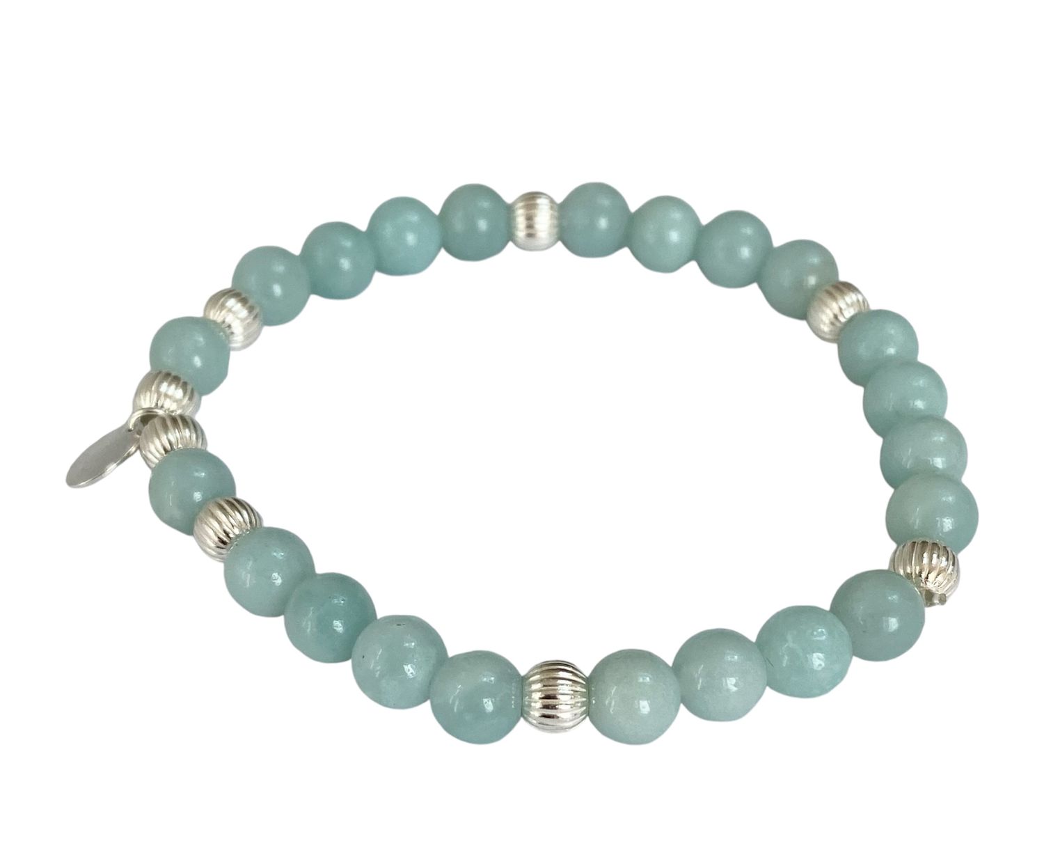 Gemstone silver stretch bracelet