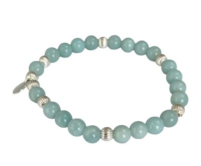 Gemstone silver stretch bracelet