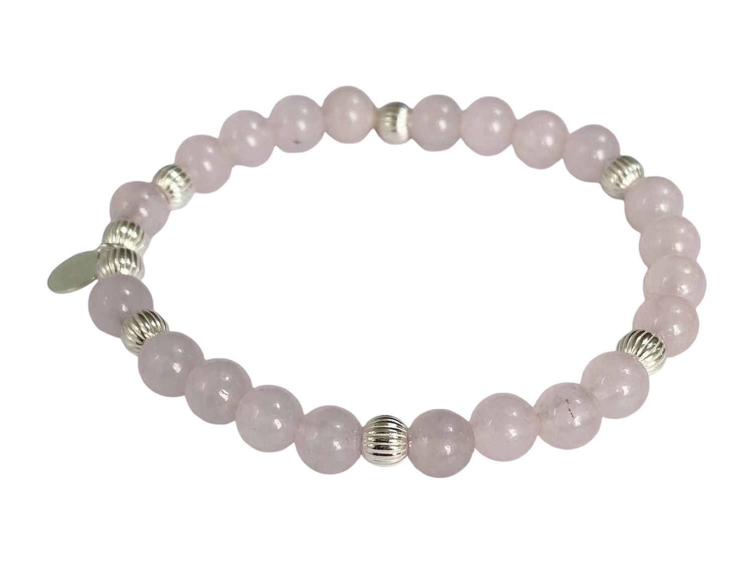 Gemstone silver stretch bracelet