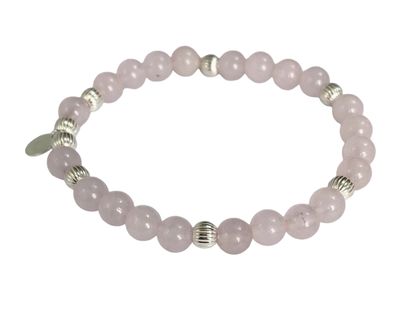 Gemstone silver stretch bracelet