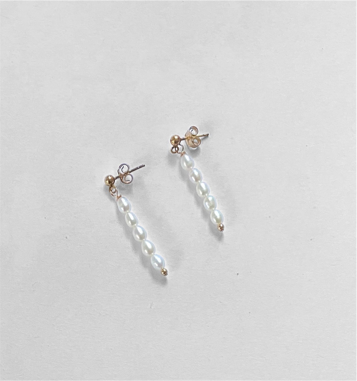 Gold mermaid tears pearl earrings