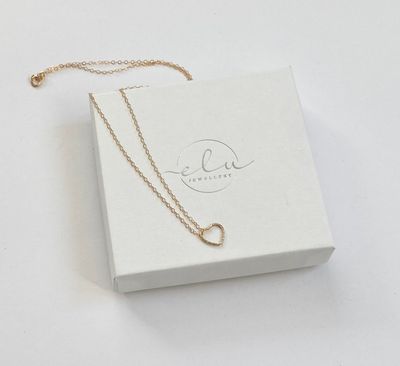 Gold Sparkle heart necklace