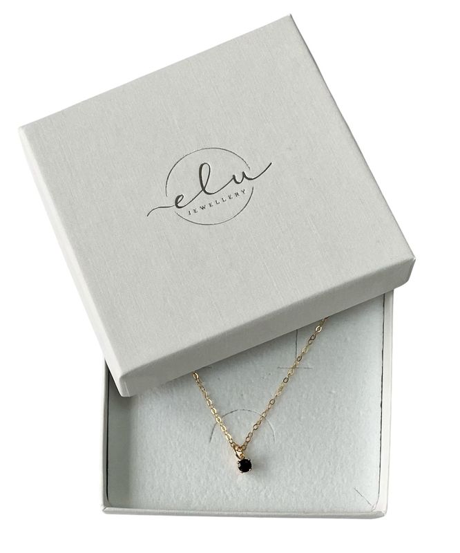 Gold spinel dainty drop necklace