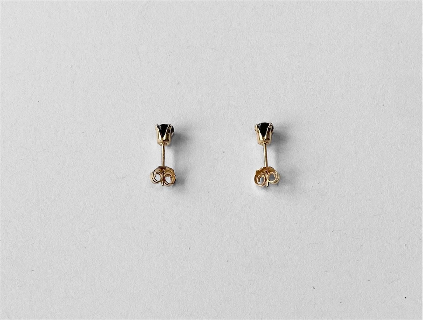 Gold spinel dainty stud earrings