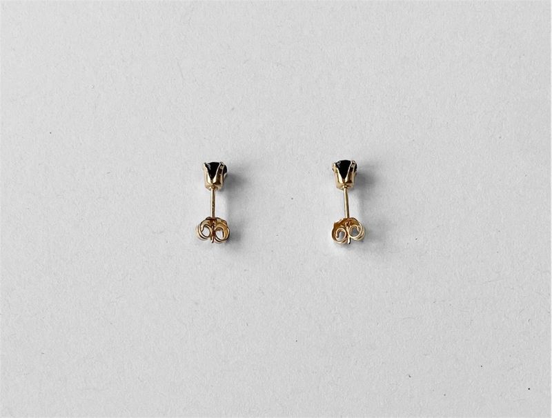 Gold spinel dainty stud earrings