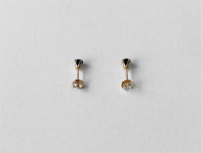 Gold spinel dainty stud earrings
